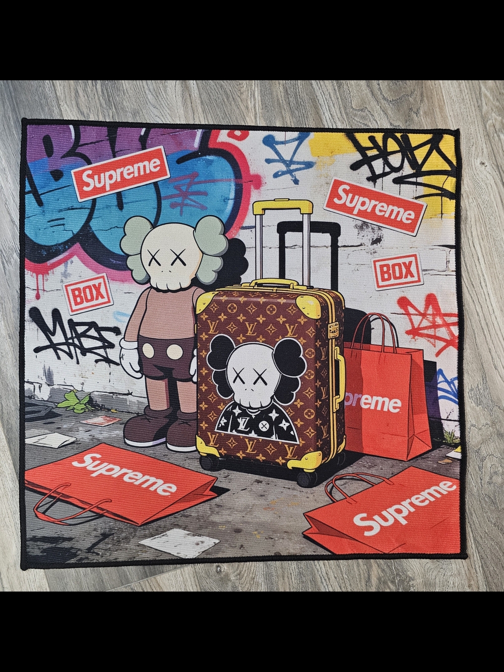 Supreme Kaws Multicolor Graffiti Pop Art Tapestry